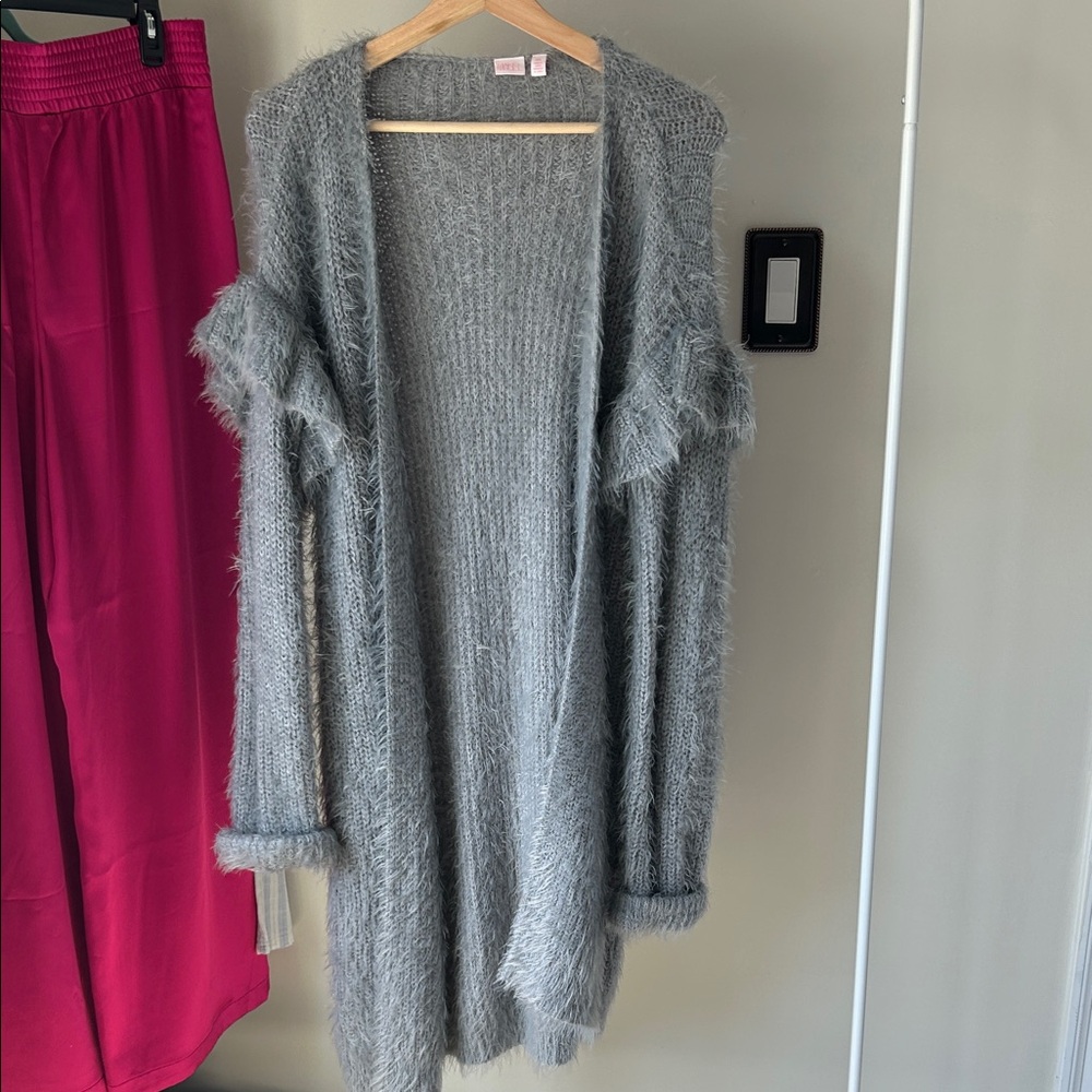 Make + Model Charcoal Fuzzy Cardigan